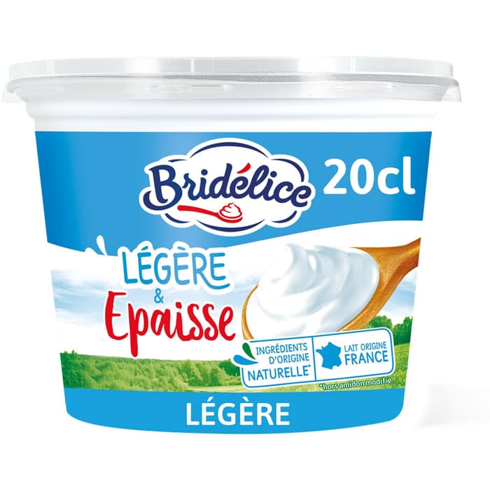 BRIDELICE – Crème fraîche épaisse légère 15% M.G – 20cl