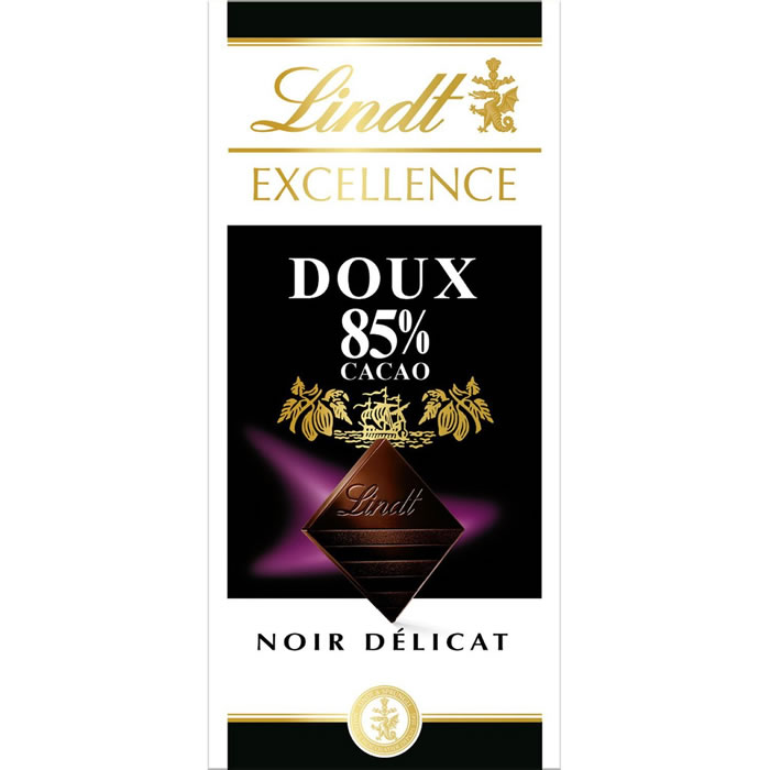 LINDT Excellence – Chocolat noir extra fin traditionnel à 85% de cacao doux 100 g