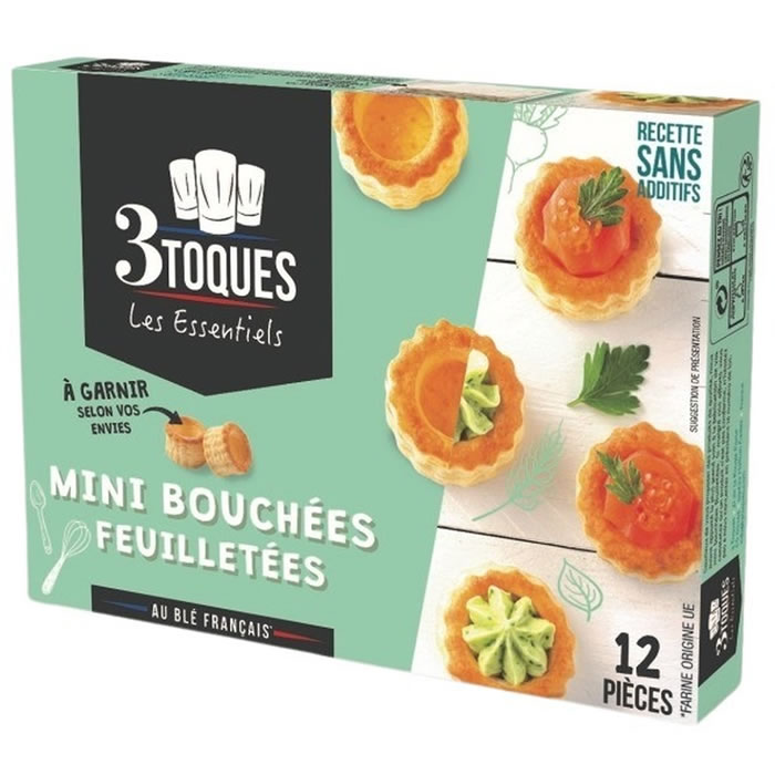 3 TOQUES – Mini feuilletés ronds au beurre à garnir 66g