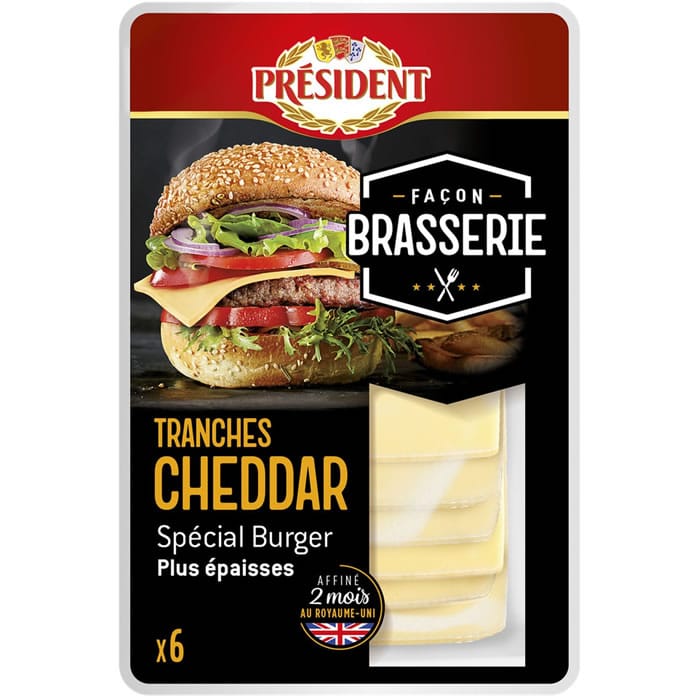 PRESIDENT – Cheddar en tranches spécial hamburger 200g