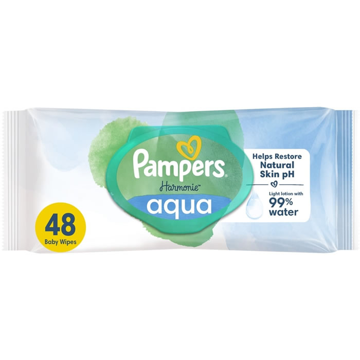 PAMPERS – Harmonie Aqua Lingettes nettoyantes à l’eau 48 lingettes