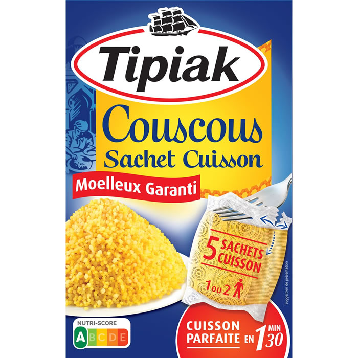 TIPIAK – Couscous grain en sachet cuisson 5 x 100g