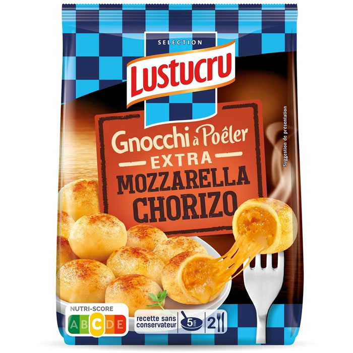 LUSTUCRU – Gnocchi à poêler fourré à la mozzarella et chorizo 280g