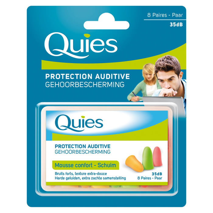 QUIES Protections auditives confort en mousse x8 paires