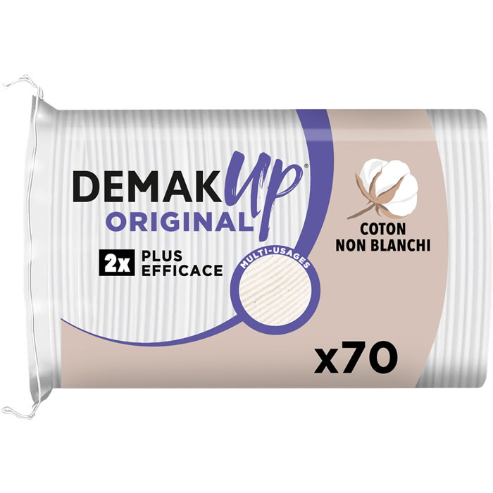 DEMAK’UP Original Cotons ovales à démaquiller – 70 cotons