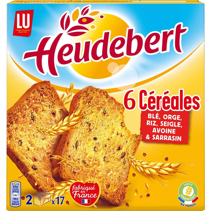 HEUDEBERT – Biscottes aux 6 céréales 2 x 150 g
