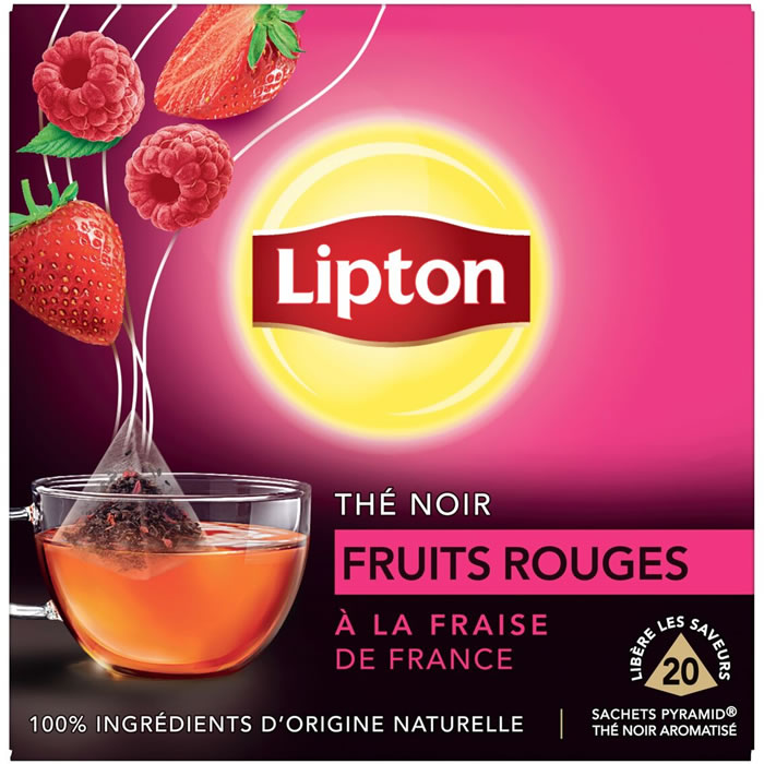 LIPTON Pyramid Thé noir aux fruits rouges (20 sachets, 32g)