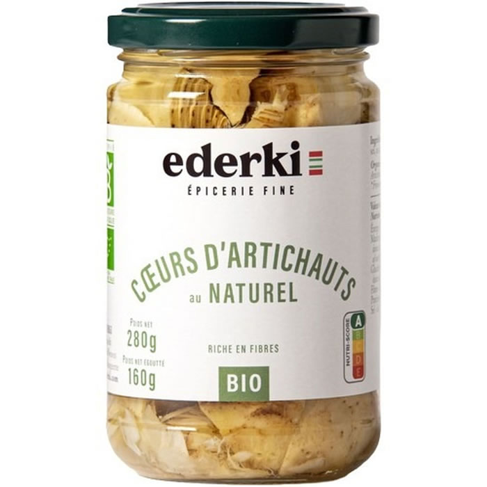 EDERKI – Cœurs d’artichauts au naturel bio 280 g