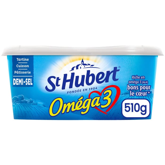 ST HUBERT Oméga 3 – Margarine demi-sel pour tartine et cuisson – 510g