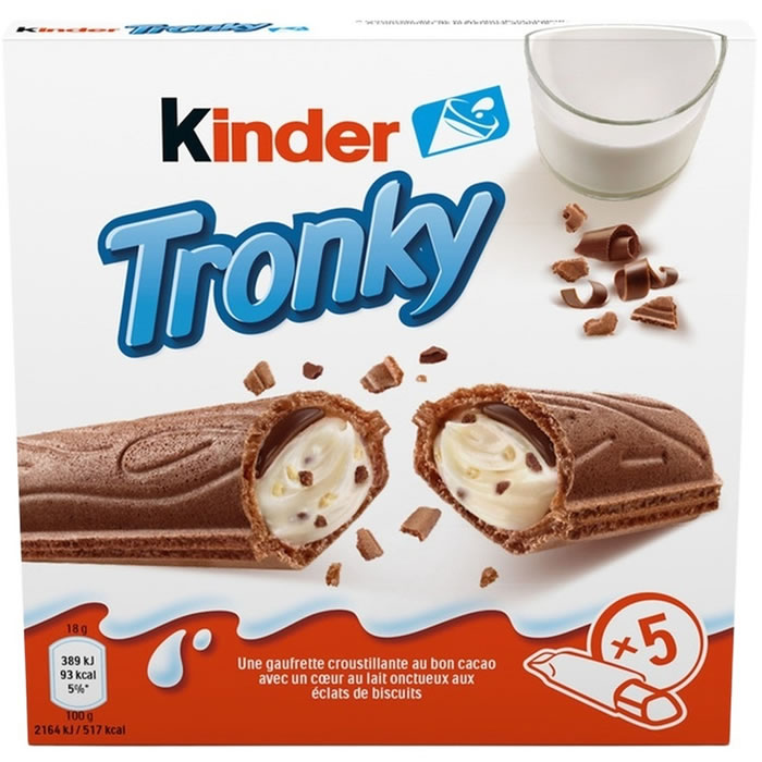 KINDER Tronky – Barres chocolatées fourrées au lait 90 g