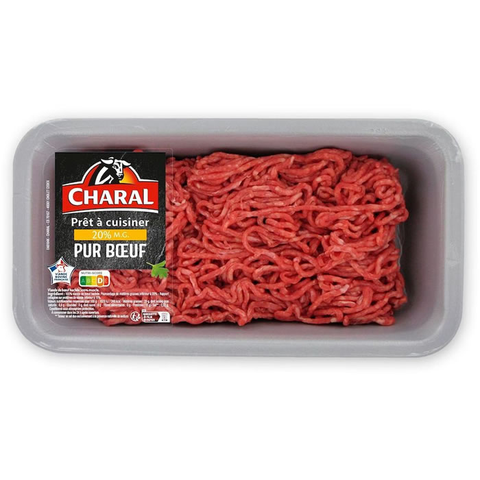 CHARAL – Viande hachée pur boeuf 20% M.G Grand Format 600 g