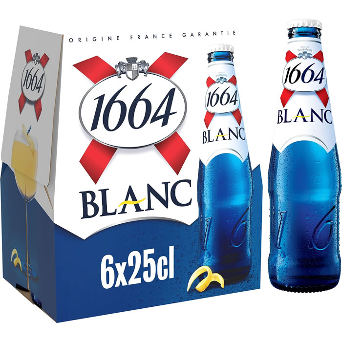 1664 – Bière blanche aromatisée aux agrumes 6 x 25 cl