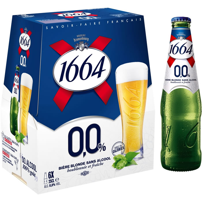 1664 – Bière blonde sans alcool 0,0% 6 x 25 cl