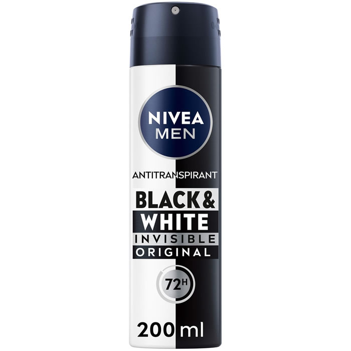 NIVEA Men – Déodorant spray homme black and white 48h 200 ml