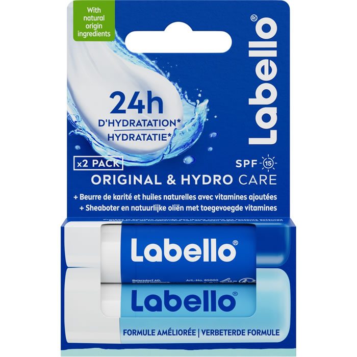 LABELLO Original & Hydro Care – Baume à lèvres hydratant 2 pièces
