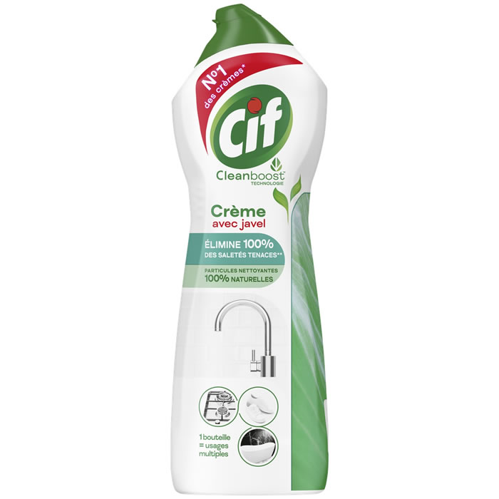 CIF Nettoyant crème à récurer avec javel 750 ml