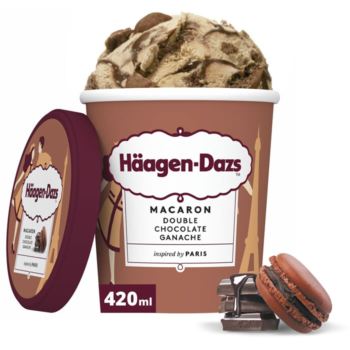 HÄAGEN-DAZS Pierre Hermé – Crème glacée au double chocolat et macarons