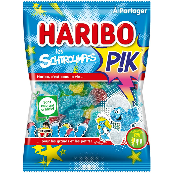 HARIBO Schtroumpfs Pik Bonbons gélifiés et acidulés aromatisés 280g