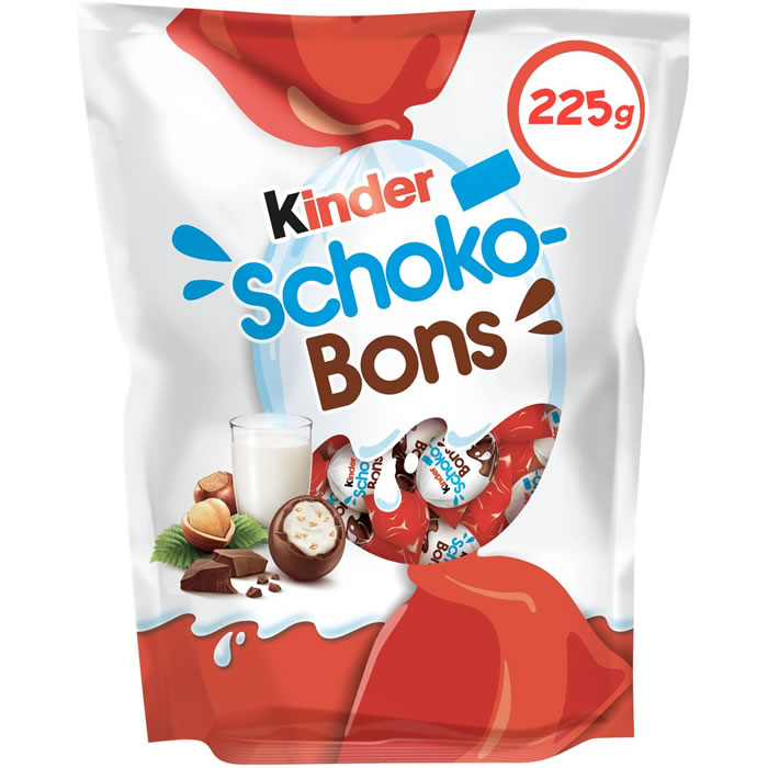 KINDER Schokobons – Bonbons chocolat & noisettes 225g
