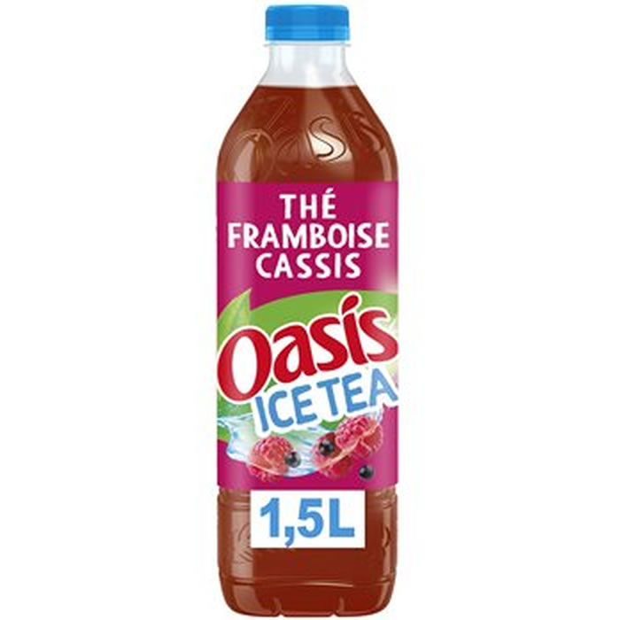 OASIS Ice Tea – Thé glacé aromatisé à la framboise et cassis 1,5 L