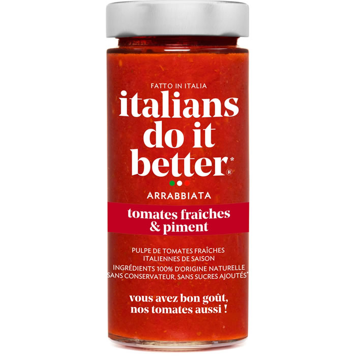 ITALIANS DO IT BETTER – Sauce tomate fraîche et piment Arrabbiata – 290g