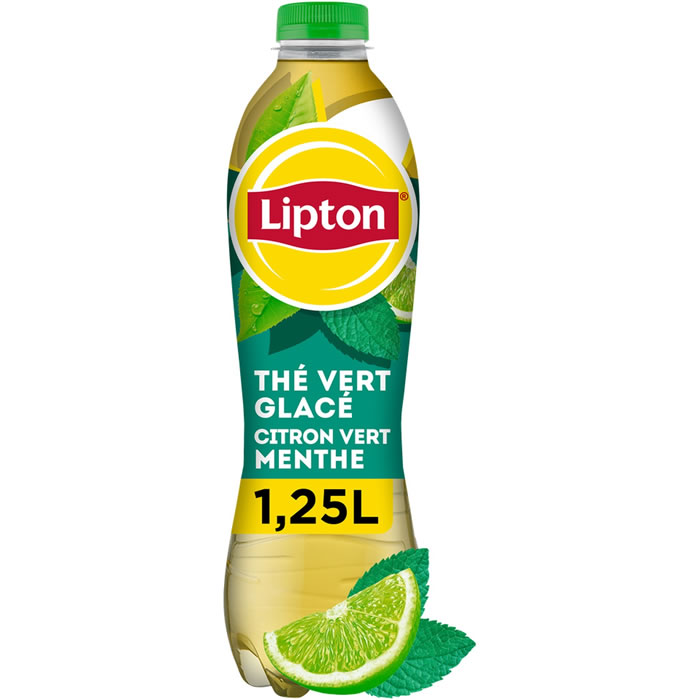 LIPTON Ice Tea – Thé glacé aromatisé au citron vert et menthe 1,25 L