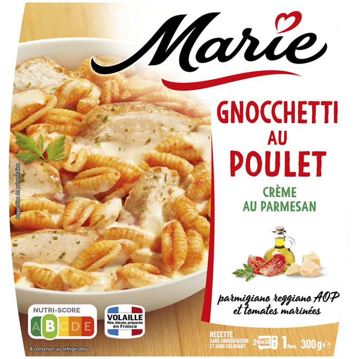 MARIE – Gnocchetti et poulet crème au parmesan 300g