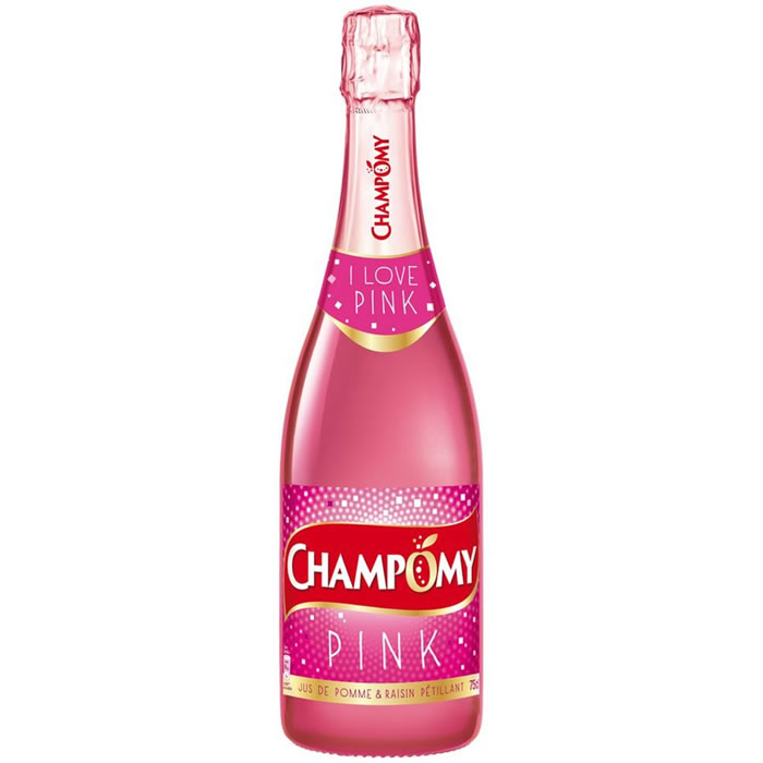CHAMPOMY Pink – Jus de pomme et raisin pétillant 75 cl