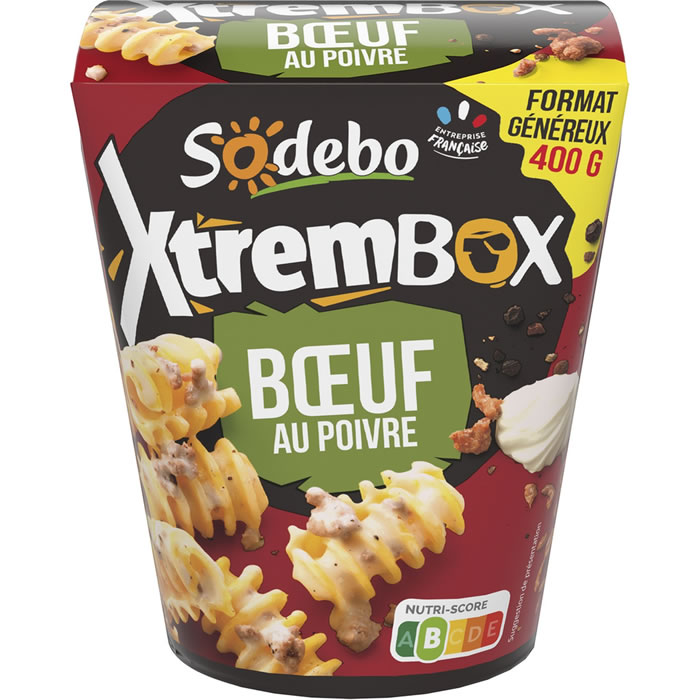 SODEBO – Radiatori au boeuf et sauce au poivre 400g