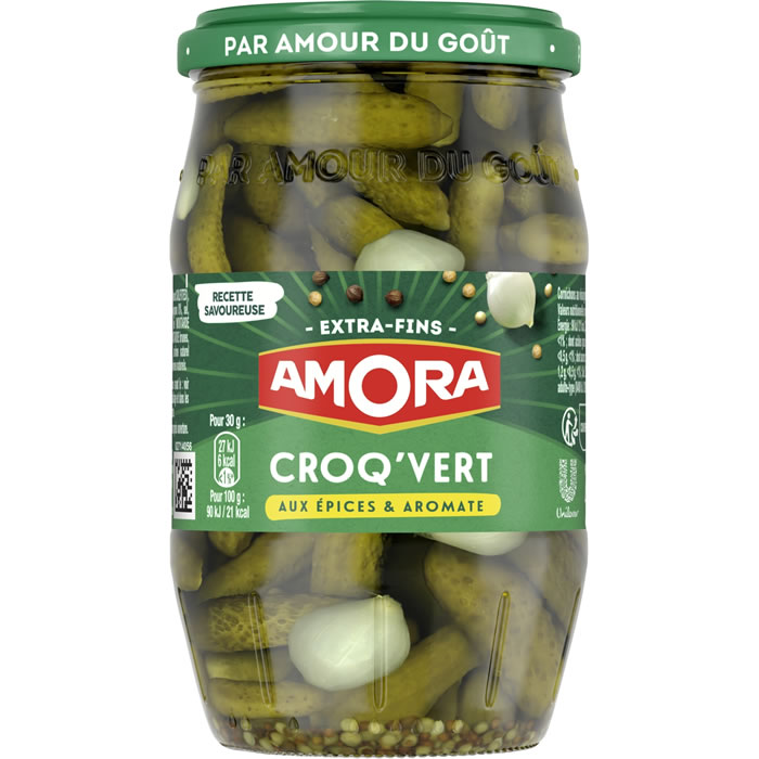 AMORA – Cornichons extra-fins aux 6 épices et aromates – 210 g
