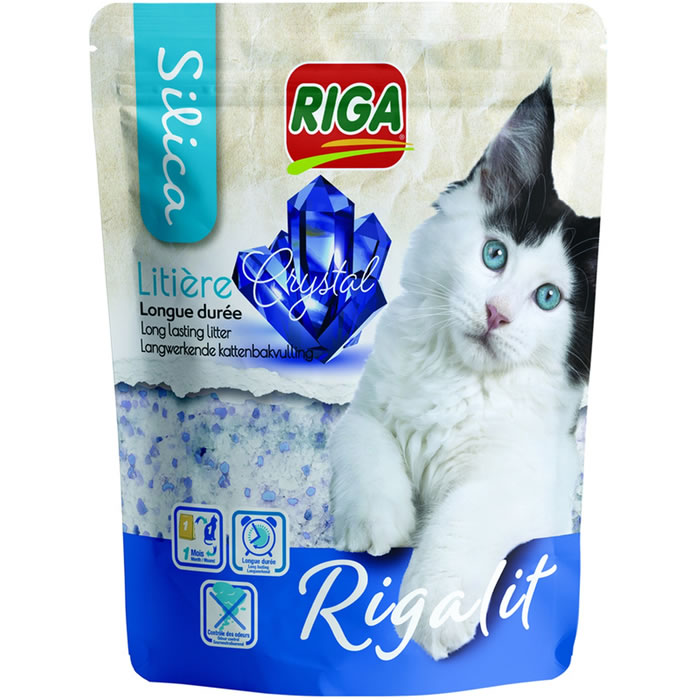 RIGA Crystal – Litière silice non‑agglomérante pour chat (5 L)