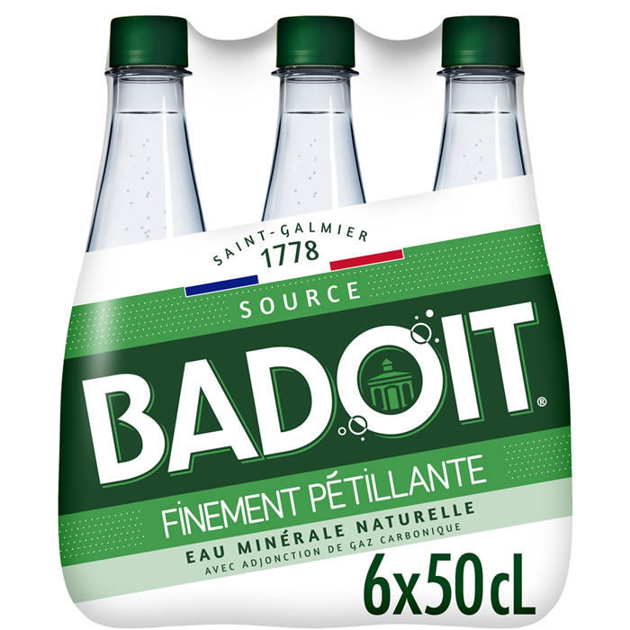 BADOIT – Eau minérale naturelle gazeuse Verte 6 x 50 cl