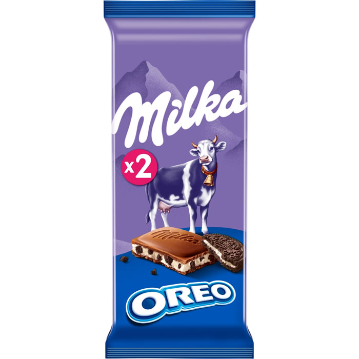 MILKA – Tablette de chocolat au lait et oreo 2x100g