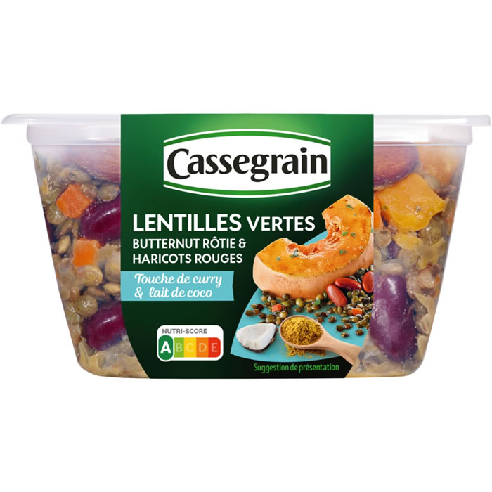 CASSEGRAIN – Salade de lentilles vertes, butternut rôtie au lait de coco 250g