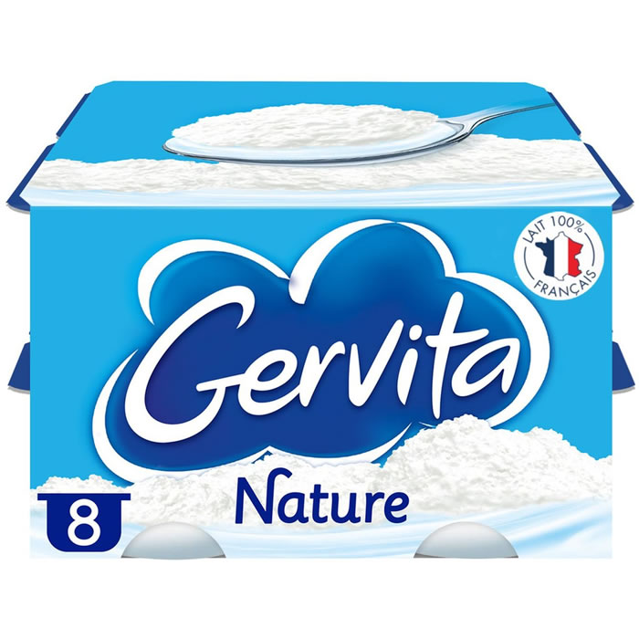 GERVITA – Fromage blanc mousse nature 8 x 100 g