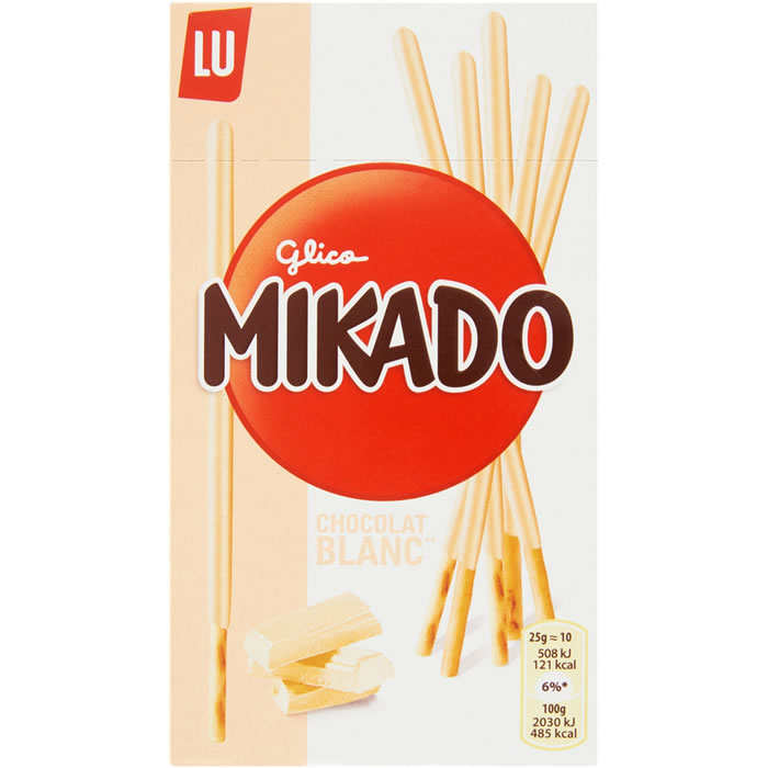 MIKADO – Bâtonnets de biscuits nappés au chocolat blanc 70g