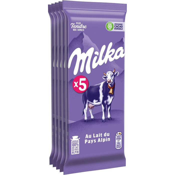 MILKA – Tablette de chocolat au lait 5x100g