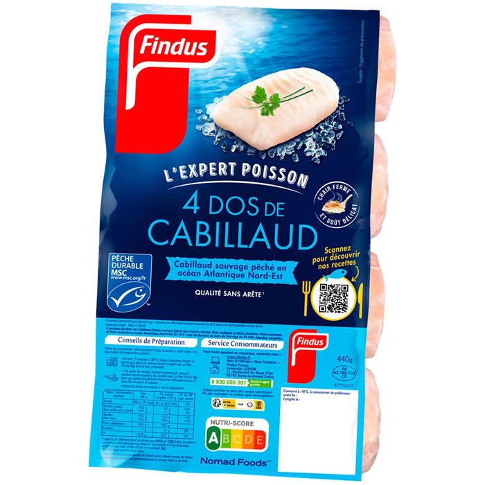 FINDUS – Dos de cabillaud MSC 440g