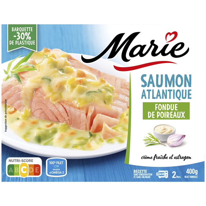 MARIE – Saumon d’Atlantique à la fondue de poireaux micro-ondes 400g
