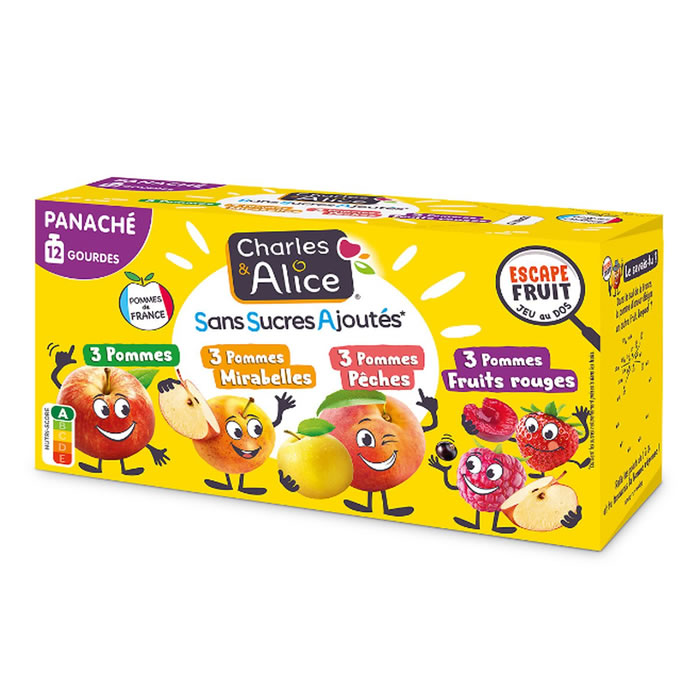 CHARLES&ALICE – Panachés de desserts sans sucres ajoutés 12 x 90 g