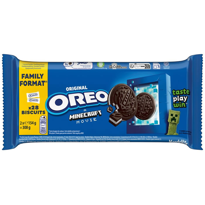 OREO – Biscuits cacaotés fourrés à la vanille 2x154g