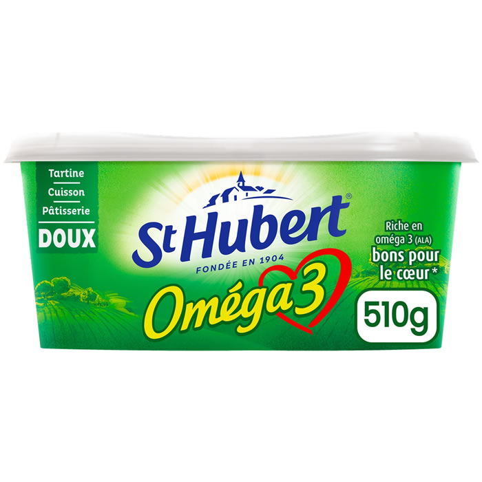 ST HUBERT Omega 3 – Margarine doux pour tartine et cuisson (Grand Format)