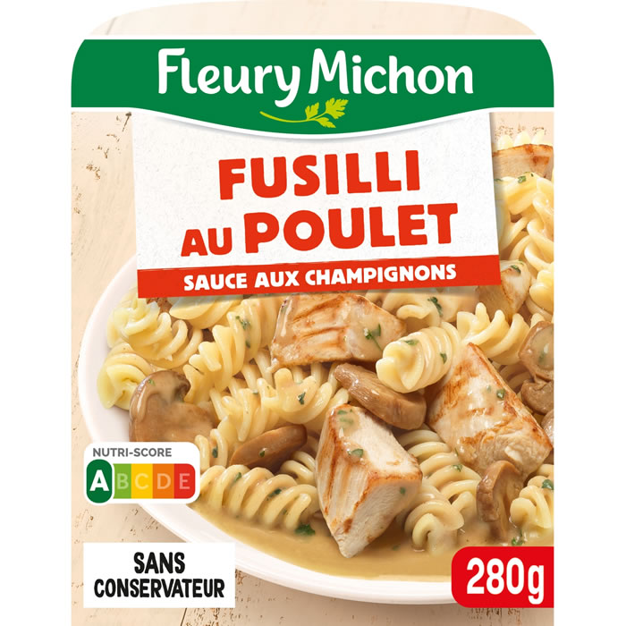 FLEURY MICHON – Fusilli au poulet sauce aux champignons 280g