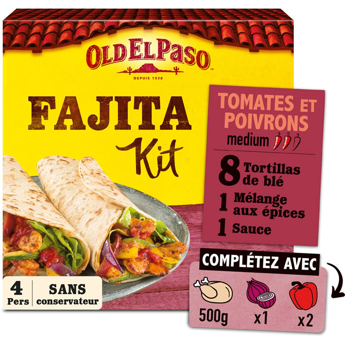 OLD EL PASO – Kit pour fajitas tomates et poivrons 500g