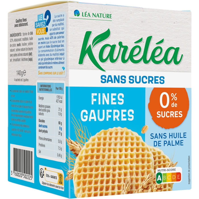 KARELEA – Gaufres fines sans sucre 140g