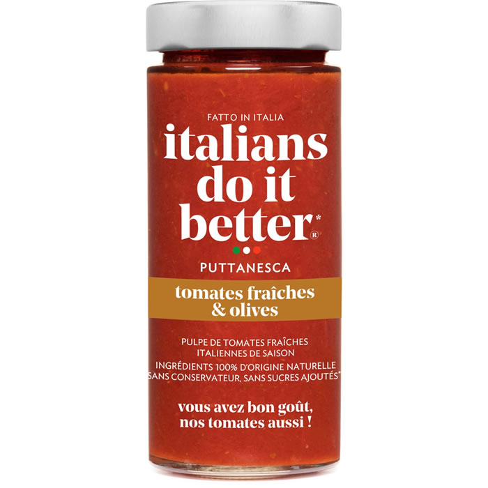 ITALIANS DO IT BETTER – Sauce tomate fraîche et olives Puttanesca – 290g