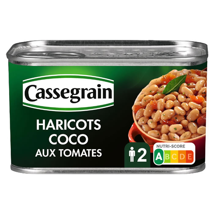 CASSEGRAIN – Haricots blancs cuisinés tomates, laurier et sauge 435 g
