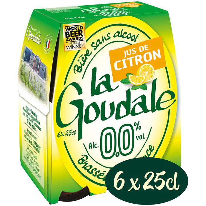 GOUDALE – Bière sans alcool au jus de citron 6×25 cl