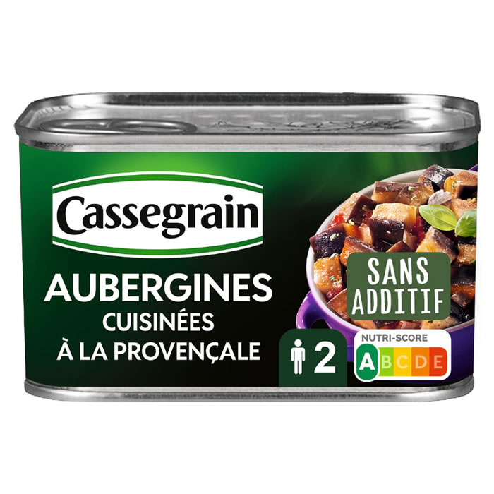 CASSEGRAIN – Aubergines cuisinées à la Provençale et huile d’olive Moyen Format 375g