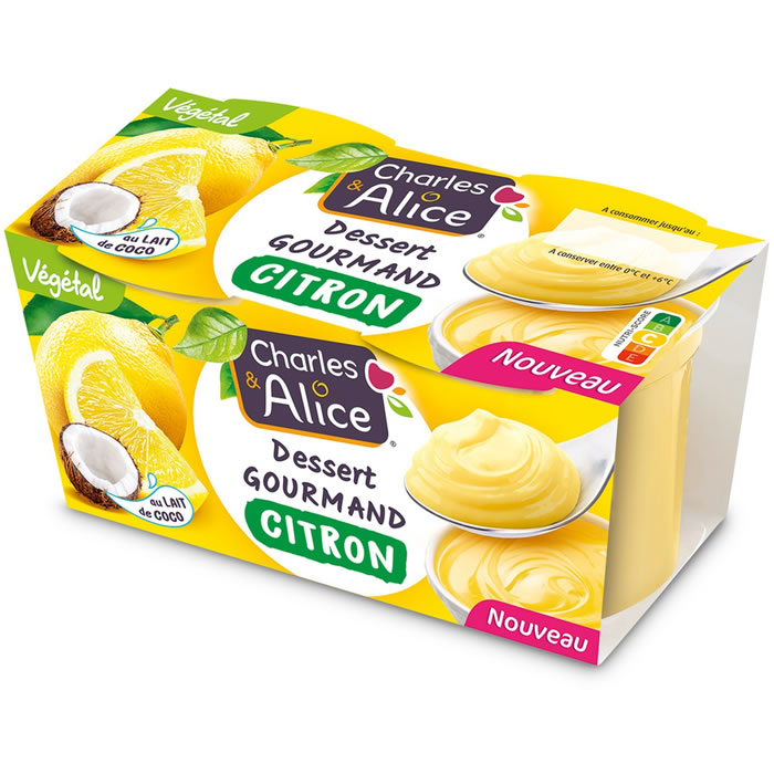 Charles & Alice – Dessert végétal au lait de coco et citron 2x110g